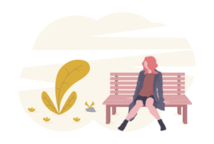 Girl on bench